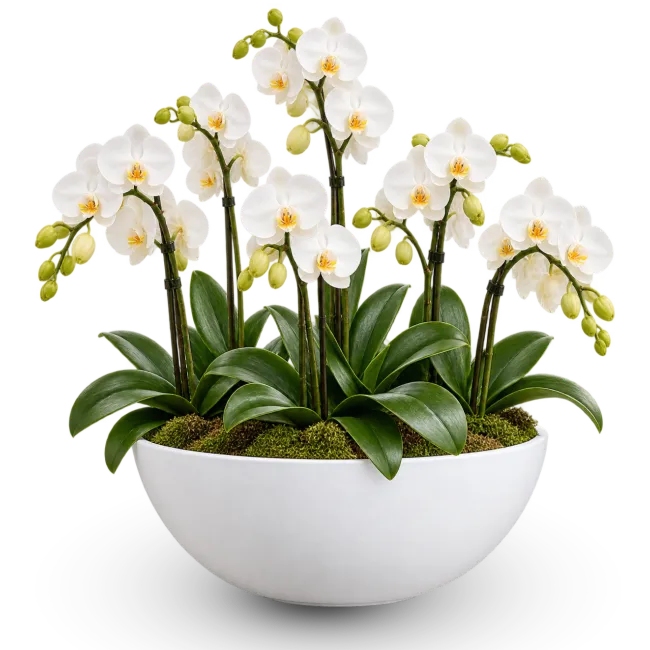 Elegantní sesadba orchideí
